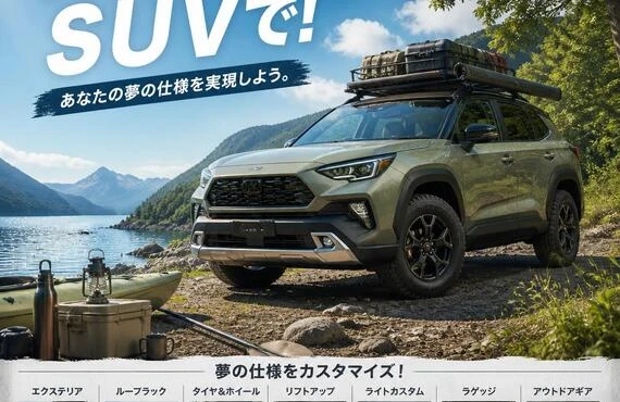夏の冒険をSUVで！あなたの夢の仕様を実現しよう。