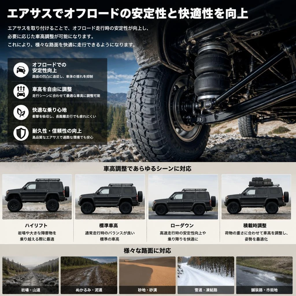 2. エアサス取り付けのメリット