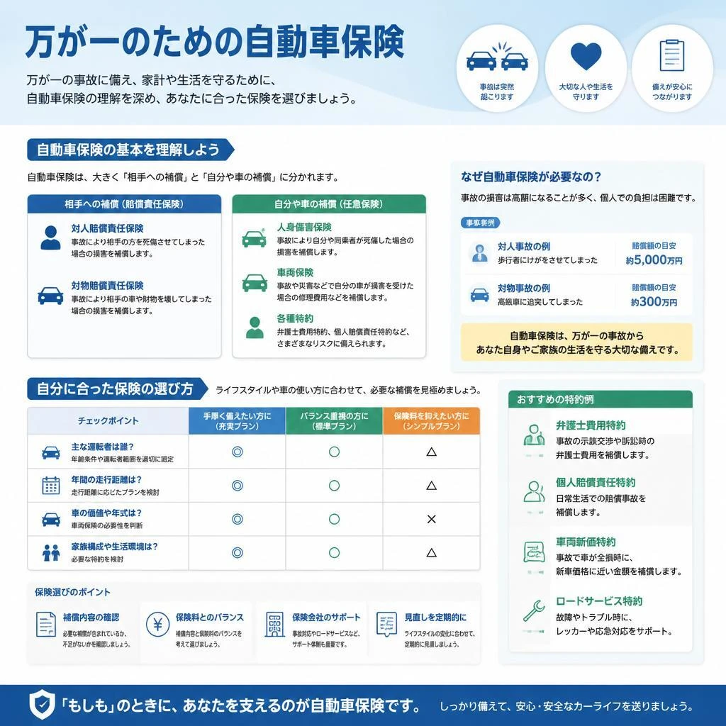 自動車保険の選び方とサポート