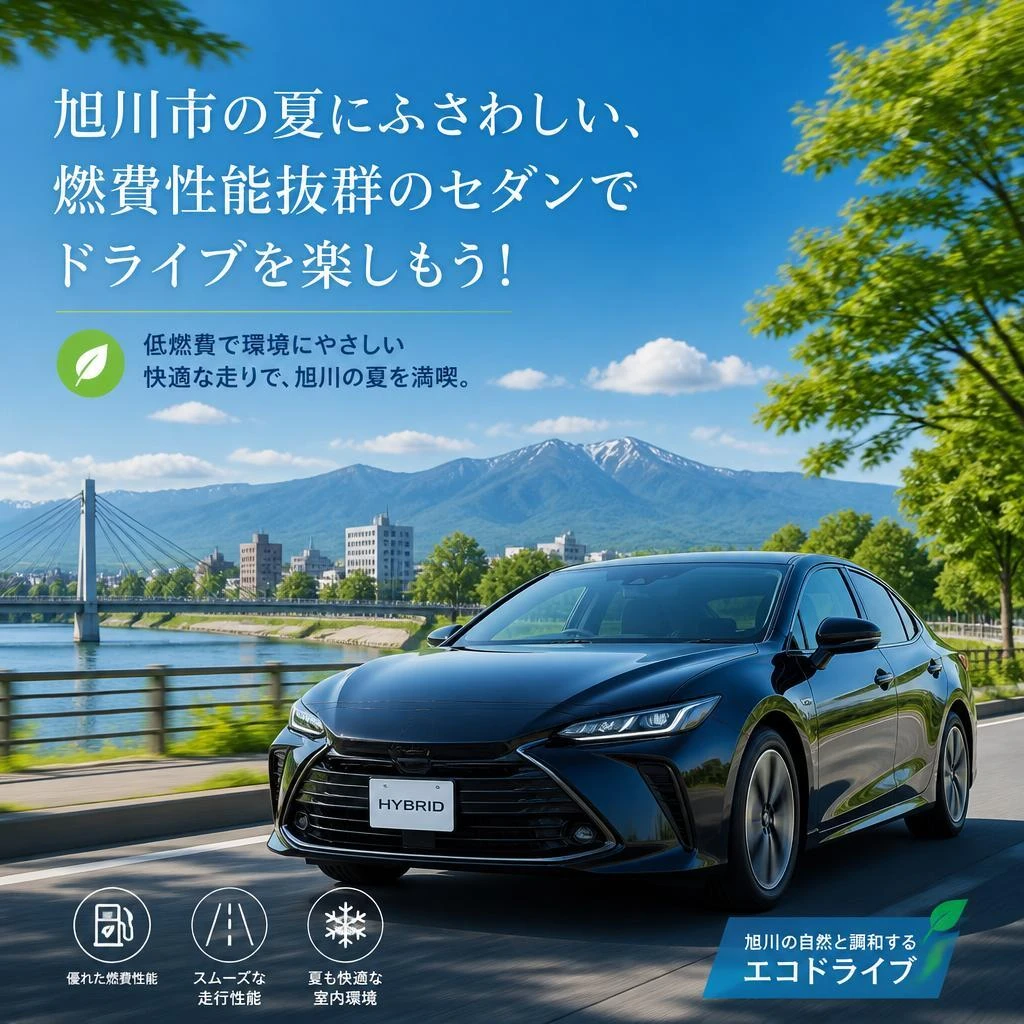 旭川市の夏にふさわしい、燃費性能抜群のセダンでドライブを楽しもう！