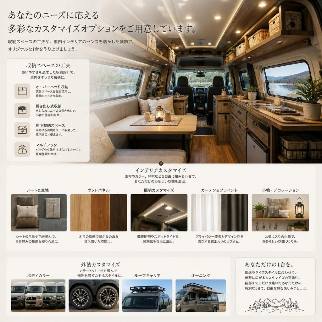 個性を引き出すカスタマイズオプション