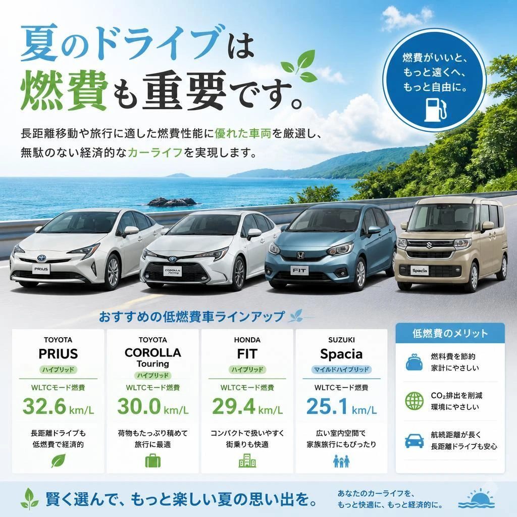燃費の良い車で経済的なドライブ
