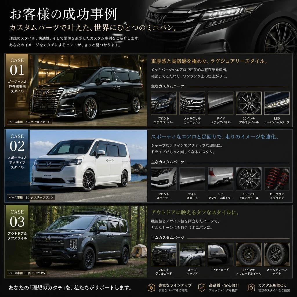 個性を表現する！カスタマイズ事例